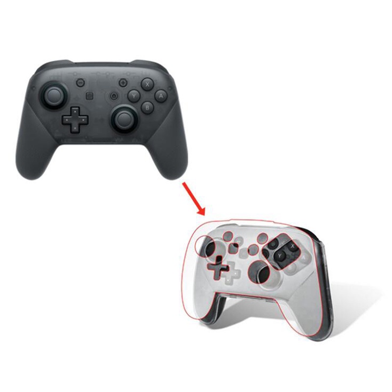ใสใสgamepad Hard Caseฝาครอบป้องกันผิวเชลล์สําหรับNintendo Switch Pro NS ControllerคริสตัลFull Protector