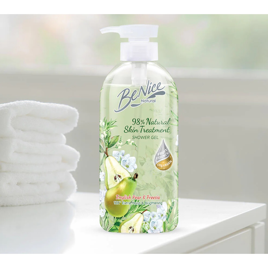 BeNice Fruit Tea Shower Gel White Strawberry & White Tea / BeNice Shower Gel Natural English Pear Ex