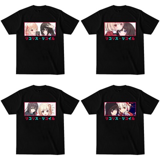 เสื้อยืดคอกลม พิมพ์ลาย Lycoris Recoil Chisato Takina สีดํา สีขาว สําหรับผู้ชาย และผู้หญิงS-5XL