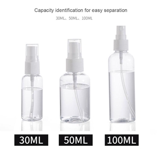 30ml 50ml 100ml Spray Bottle Hydration Fine Mist Small Spray Bottle Transparent Bottle Portable Plastic Pump Spray Bottle Travel Atomiser Containers