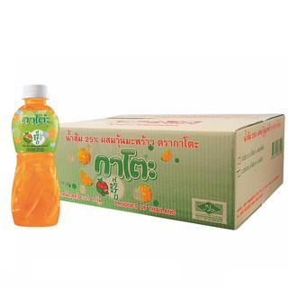 กาโตะ น้ำส้ม 25% วุ้นมะพร้าว ขนาด 320มล X 48 ขวด Kato 25% Orange Juice 320 ml. Size 48 ml.