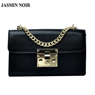 Jasmin Noir กระเป๋าสะพายไหล่กระเป๋าถือแฟชั่นสําหรับสตรีหนัง Pu ขนาดเล็กมีสายโซ่คล้อง