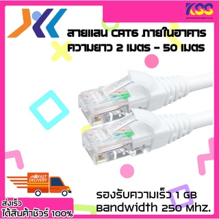 สายแลนสำเร็จรูป สายแลนคุณภาพดี แบรนด์ XLL CAT6 UTP INDOOR (250 MHz) w/Cross Filler, 23 AWG 1 Gigabit ความยาว 25-50 เมตร