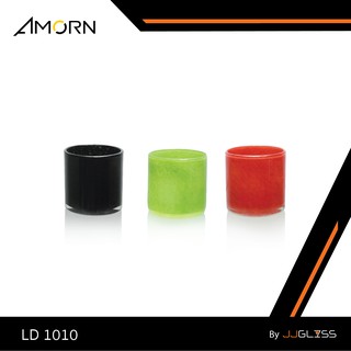 JJGLASS - ( AMORN ) LD 1010  - แจกันแก้ว ทรงกระบอก แฮนด์เมด