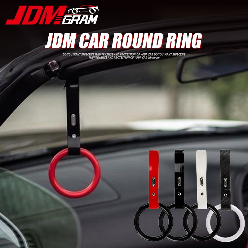 JDMGRAM JDM รถแขวนตกแต่งสไตล์ญี่ปุ่น Auto Universal ภายในดึงแหวนกลม Racing สายคล้องมือจับอะไหล่รถยนต์อุปกรณ์เสริมภายนอก