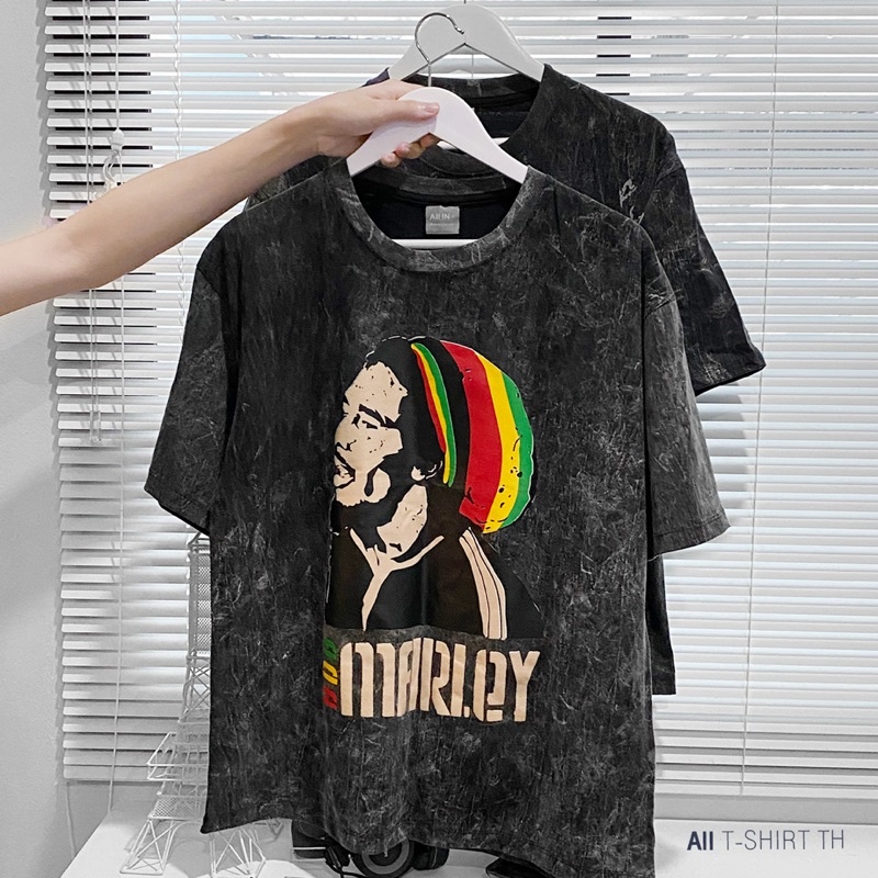 เสื้อวินเทจยุค90 โอเวอร์ไซส์ ผ้าฟอก100% ลายเรกเก้