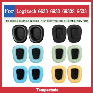 Tempestade แผ่นหนังครอบหูฟัง แบบเปลี่ยน สําหรับ Logitech G633 G933 G933S G533