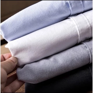 [ทักแชทรับโค้ดลดเพิ่ม] เชิ้ตคอจีนผู้ชายแขนยาว สีพื้น Long-Sleeve Mandarin Collar Shirt (5602)