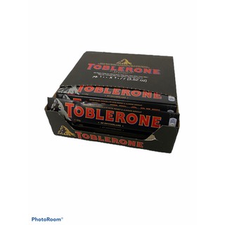 TOBLERONE DARK!! รสดาร์กซ็อกโกแลต...สีดำ!! 1กล่อง/บรรจุ20แถว/100g  ราคาส่ง สินค้าพร้อมส่ง!!