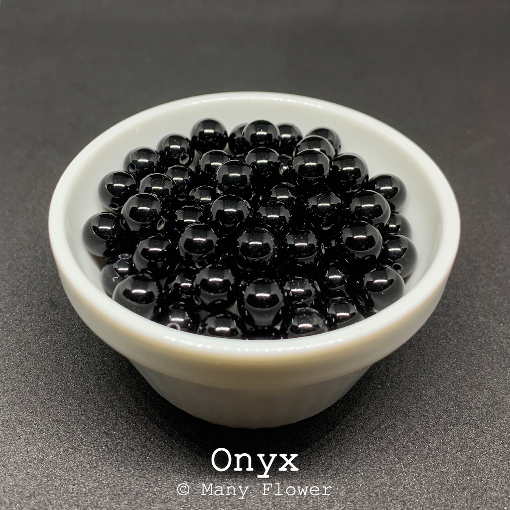 หินนำโชค โอนิกซ์(Onyx) ขนาด 8mm 5-10 เม็ด