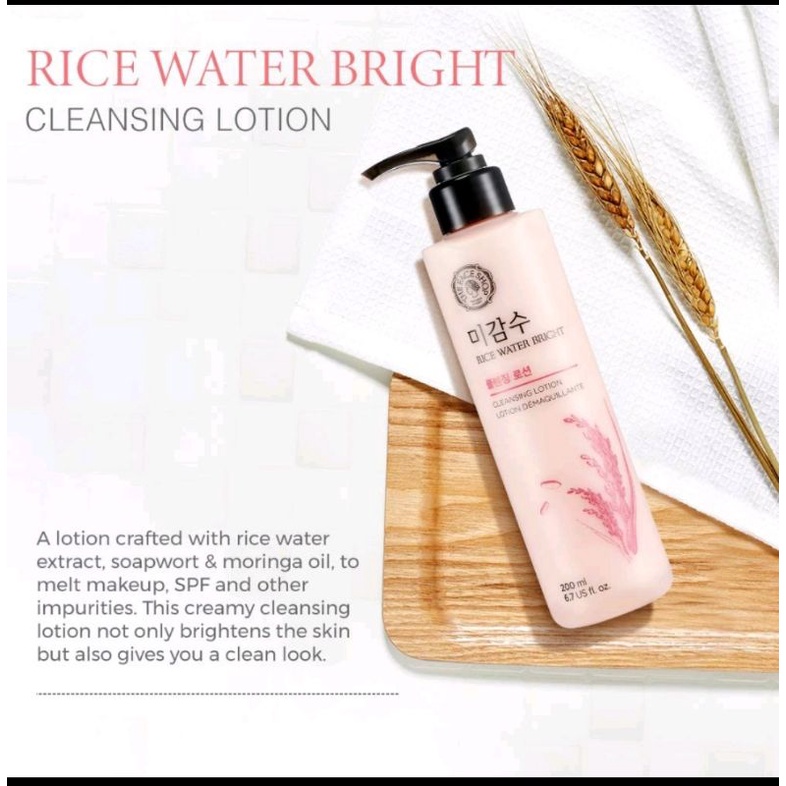 RICE WATER BRIGHT FACIAL CLEANSING LOTIONเคลนซิ่ง โลชั่น น้ำนมข้าว the ...