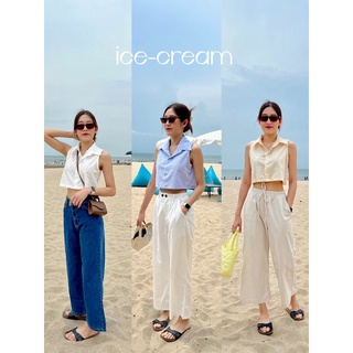 ice-cream เสื้อครอปแขนกุด