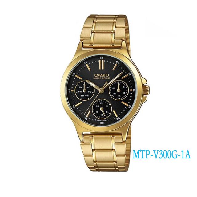 CASIO นาฬิกาข้อมือผู้ชาย สายสแตนเลส สีทอง รุ่น MTP-V300G ของแท้ 100% ประกันศูนย์ CASIO 1 ปี จากร้าน M&amp;F888B