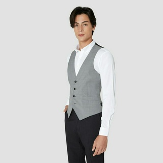 SUIT SELECT Plain Color Vest (Gray)