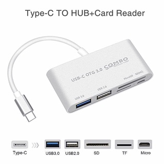 อะแดปเตอร์ฮับการ์ดรีดเดอร์ Type C OTG USB3.0 USB C 5-in-1 พร้อมการ์ดรีดเดอร์ SD TF สําหรับ MacBook รองรับ Type-C อินเตอร์เฟซ ซีรีส์โทรศัพท์มือถือ แท็บเล็ต