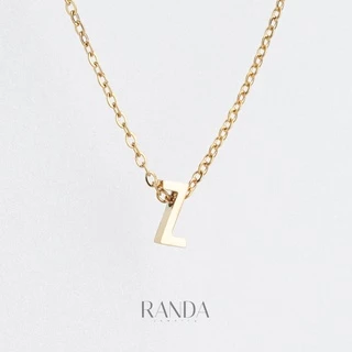 Randa สร้อยคอตัวอักษร สีทอง ตัวพิมพ์ใหญ่ N-Z สแตนเลส เลือกความยาว DIY มินิมอล ไม่ลอกไม่ดำ ลงทะเล โดนน้ำหอมได้