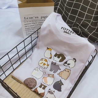 |เสื้อเชิ้ตพิมพ์ลายแมว เครื่องแต่งกายทอตเตส I&lt;f
