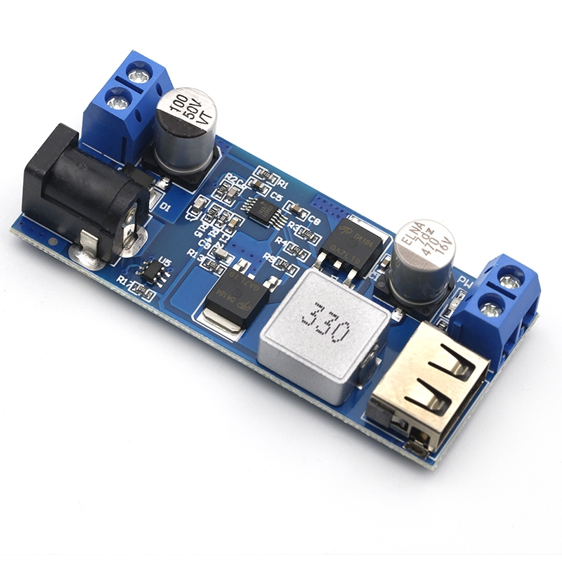 DC-DC 24V/12V to 5V 5Aขั้นตอนลงแหล่งจ่ายไฟเครื่องแปลงไฟปรับโมดูลชาร์จUSBสำหรับโทรศัพท์