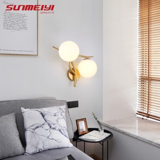 Sunmeiyi โคมไฟติดผนัง LED สไตล์นอร์ดิก สําหรับห้องนอน ห้องนั่งเล่น อ่านหนังสือ