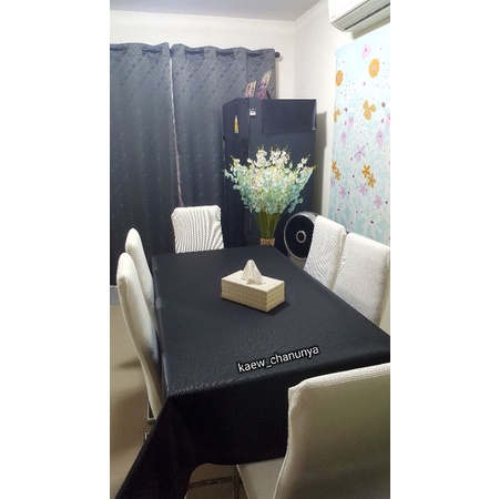 #ผ้าปูโต๊ะ pvc เกรด premium ลายปิรามิด สีดำ ขนาด 1m x 1.4m กันน้ำ 100% กันร้อนได้ดี ทำความสะอาดง่าย ผ้าสวย เนื้อดีมาก