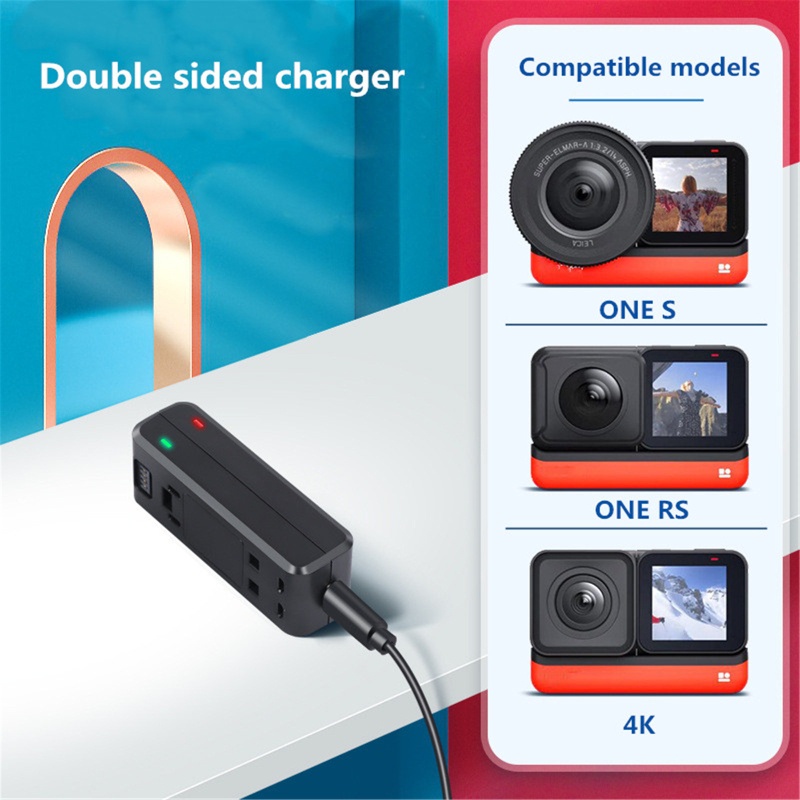 WU สําหรับ 360 ONE R RS Dual Charger Hub สําหรับกล้อง 360 ONE R RS