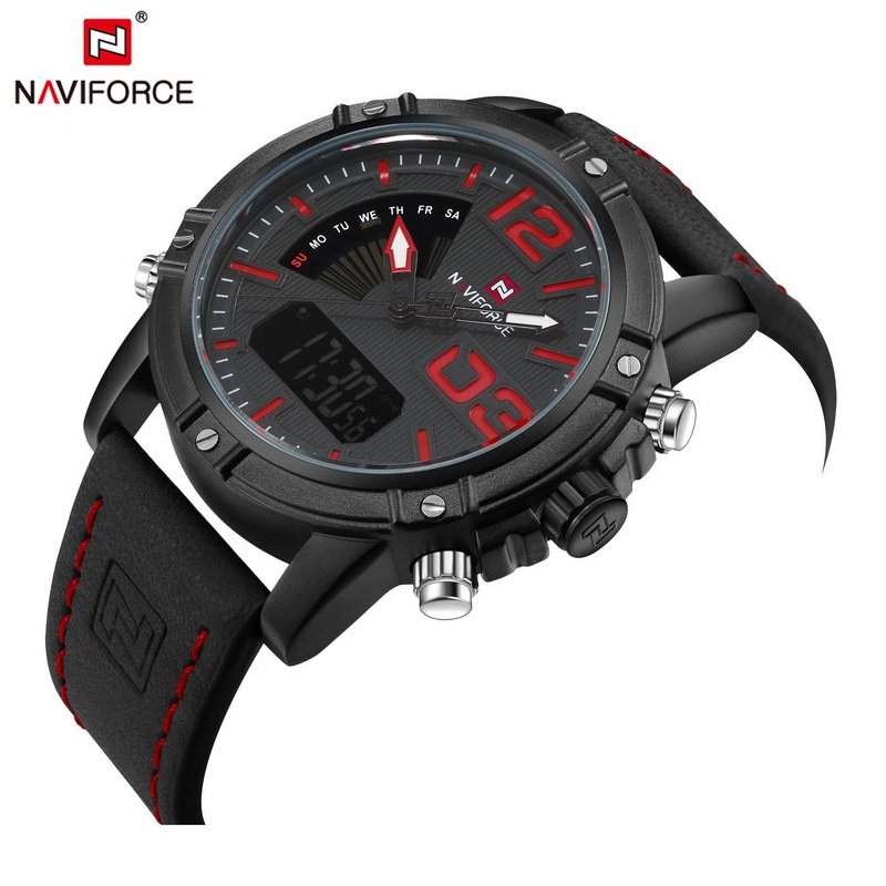 Naviforce  นาฬิกาข้อมือผู้ชาย สปอร์ตแฟชั่น รุ่น NF9095 สายหนัง กันน้ำ ระบบอนาล็อก