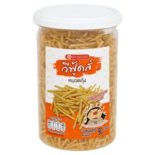 🔥ยอดนิยม!! วีฟู้ดส์ ชิโด้ ขนมข้าวโพดแท่งทอดกรอบรสกุ้ง 90กรัม Vfoods Chido Shrimp Flavored Fried Corn Sticks 90g