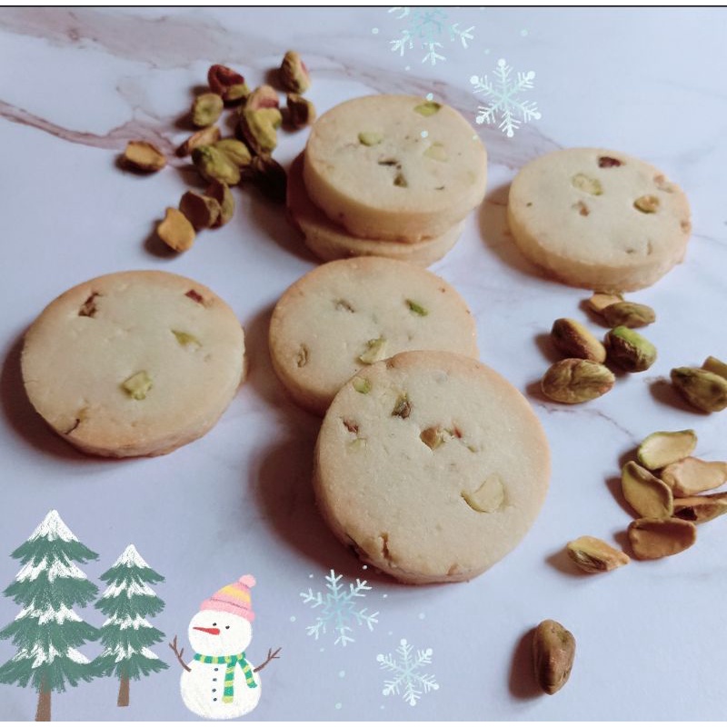 🍪คุ้กกี้พิทาชิโอ้อัลมอนด์ - Pistachio Almond Shortbread Cookies  ***ขั้นต่ำ 5 ชิ้น  สั่งจำนวนมาก มีร