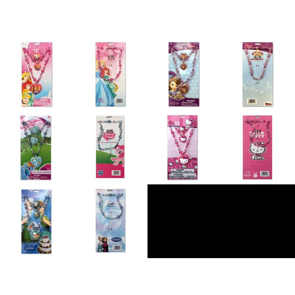 fujitoys.shop HCH19 เครื่องประดับเด็กการ์ตูน ชุดสร้อยคอ สร้อยข้อมือ แหวน แพ็คละ