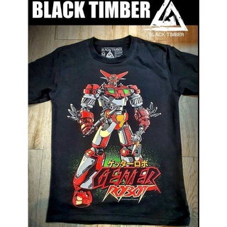 เสื้อยืดวินเทจBt152 เสื้อยืดผ้าฝ้าย แขนสั้น พิมพ์ลายหุ่นยนต์มังงะ MAZINGER Z GETTER JAPANESE สีดํา คุณภาพสูงS-3XL