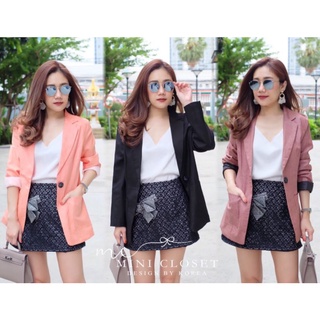 MN#มี3สี#Blazer#สูทผ้าลินิน#สูท#สูทผู้หญิง