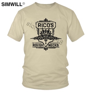 เสื้อยืดพิมพ์ลายแฟชั่น เสื้อยืดแขนสั้น คอกลม ผ้าฝ้ายแท้ ลายทหาร Ricos Roughnecks สไตล์วินเทจ เหมาะกับฤดูร้อน สําหรับผู้