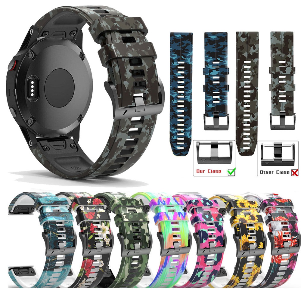 26/22mm Silicone Watch Band for Garmin Fenix 7 7x 6x 6 Pro 5x 5 Plus