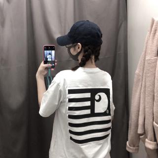 ย้อนยุคCarhartt Wip เสื้อยืดชายหญิงแขนสั้นไม่รัดรูปS-5XL