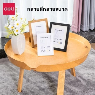 Deli กรอบรูป A4 4x6 5x7 6x8 นิ้ว 3 สี กรอบรูปไม้ กรอบรูปมินิมอล กรอบรูปราคาถูก หูแขวนผนัง ตกแต่ง Photo Frame