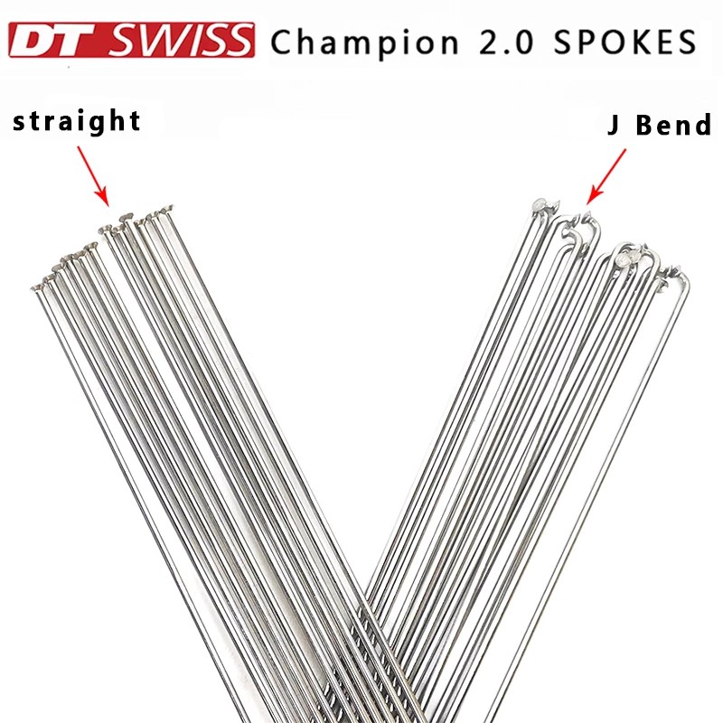 Bicycle Spokes DT Swiss Champion 2.0 Round Stainless steel Spokes J-bend/straight Pull Head Bicycle 