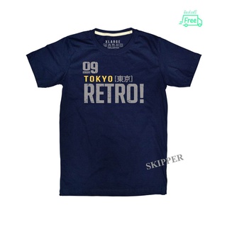 【cotton Tshirts👕】เสื้อยืดแขนสั้นสีกรมท่า สกรีนลาย TOKYO RETRO