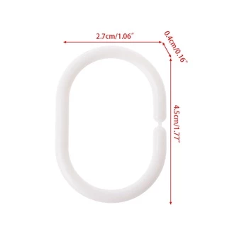 Queen 12 ชิ้น Bendable ห้องน้ําผ้าม่านตะขอ C รูปร่างผ้าม่านอาบน้ําแขวนห่วงอุปกรณ์เสริม