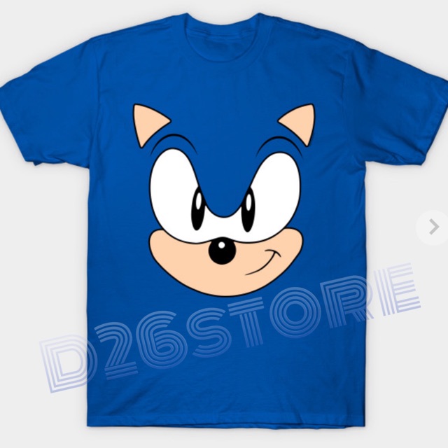 [S-5XL]เสื้อยืด พิมพ์ลาย Sonic Face Film Sonic The Hedgehog สําหรับผู้ชาย