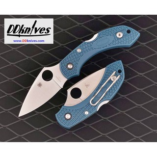 มีดพับ Spyderco Dragonfly 2 Folding Knife K390 Satin Plain Blade, Blue FRN Handles (C28FP2K390)