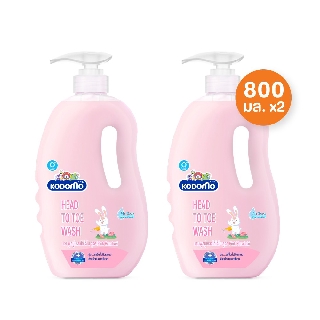 KODOMO Head to Toe Wash แชมพูสบู่เหลว โดโดโม Pink Hanabaki 800 มล. 2 ขวด