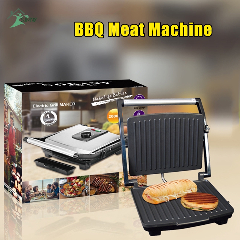 SJMW ◇ Electric Grill Home Indoor Grill Nonstick Sandwich Maker with Nonstick Easy Clean Grids