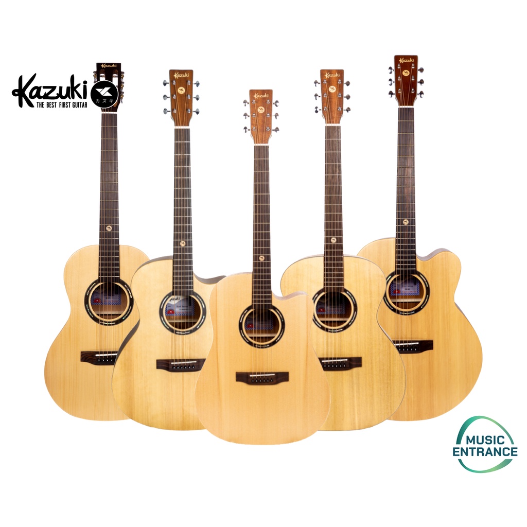 Kazuki Soul Series Top Solid Acoustic Guitar กีตาร์โปร่ง คาซูกิ หน้าไม้แท้ Mahogany แถมฟรี กระเป๋าบุฟองน้ำอย่างดี