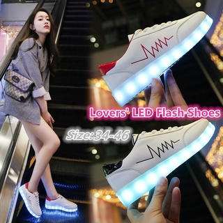 Colorful Luminous Shoes LED Flash Shoes Unisex USB Charging Board Shoes