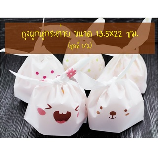 ถุงผูกหูกระต่าย ขนาด 13.5x22 ซม. แพ็คละ 47-50 ใบ (ชุดที่ 1/2)