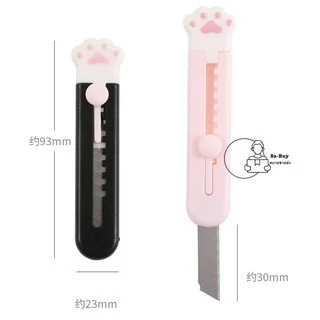 CAT คัตเตอร์- แมว - พกพา 9.2×1.8cm พร้อมส่งจากไทย ทำจากพลาสติก ล็อคใบมีดได้ คัตเตอร์ มีดพกพา ลายน่ารัก ลายแมว
