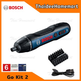 BOSCH ไขควงไฟฟ้าไร้สาย 3.6 V รุ่น Bosch GO Kit 2 พร้อมชุดอุปกรณ์ รับประกันศูนย์ 6 เดือน 06019H2181