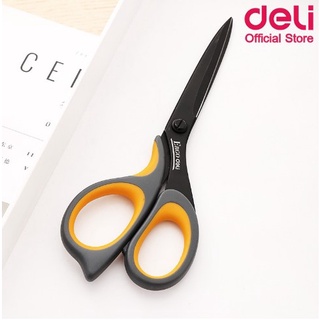 Deli Soft-touch Scissors กรรไกรสแตนเลส ขนาด 210 mm (8 1/4 นิ้ว) 77757