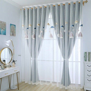 สติกเกอร์ม่าน, Stroke Embroidery Double -layer Shading Simple Partition Partition Curtain