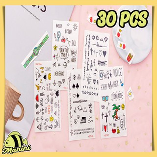 MANINI (30 ขิ้น) TATTOO แทททูฮยอนอา สติ๊กเกอร์tattoo สติ๊กเกอร์ แทททู Sticker Tattoo แทททูมินิมอล แทททูฮยอนอา